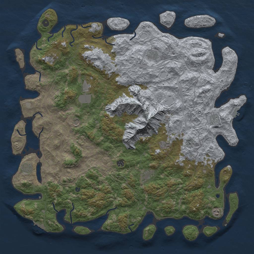 Rust Map: Procedural Map, Size: 5400, Seed: 1234567890, 20 Monuments