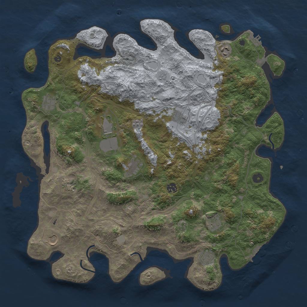 Rust Map: Procedural Map, Size: 4500, Seed: 856984, 20 Monuments