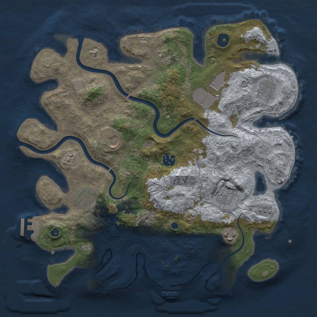 Rust Map: Procedural Map, Size: 3700, Seed: 10312, 15 Monuments