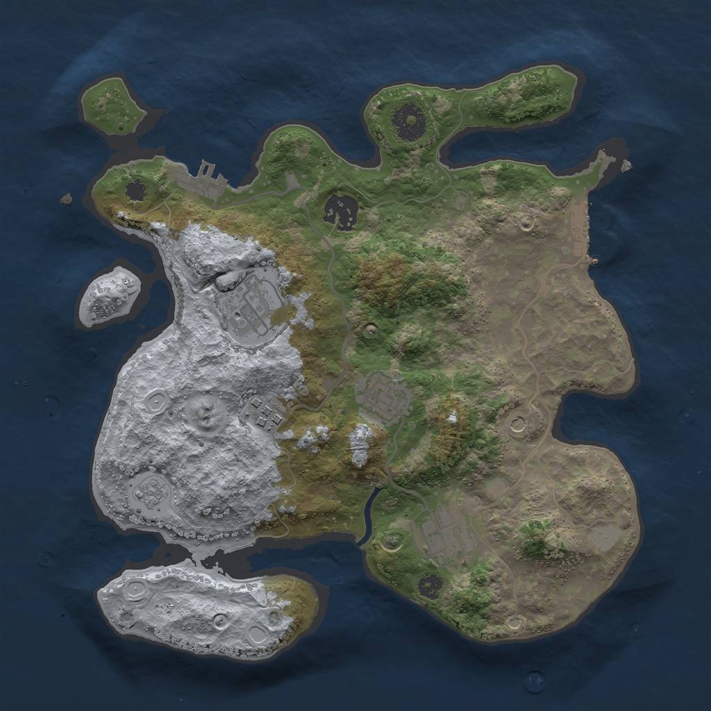 Rust Map: Procedural Map, Size: 3000, Seed: 7506842, 14 Monuments