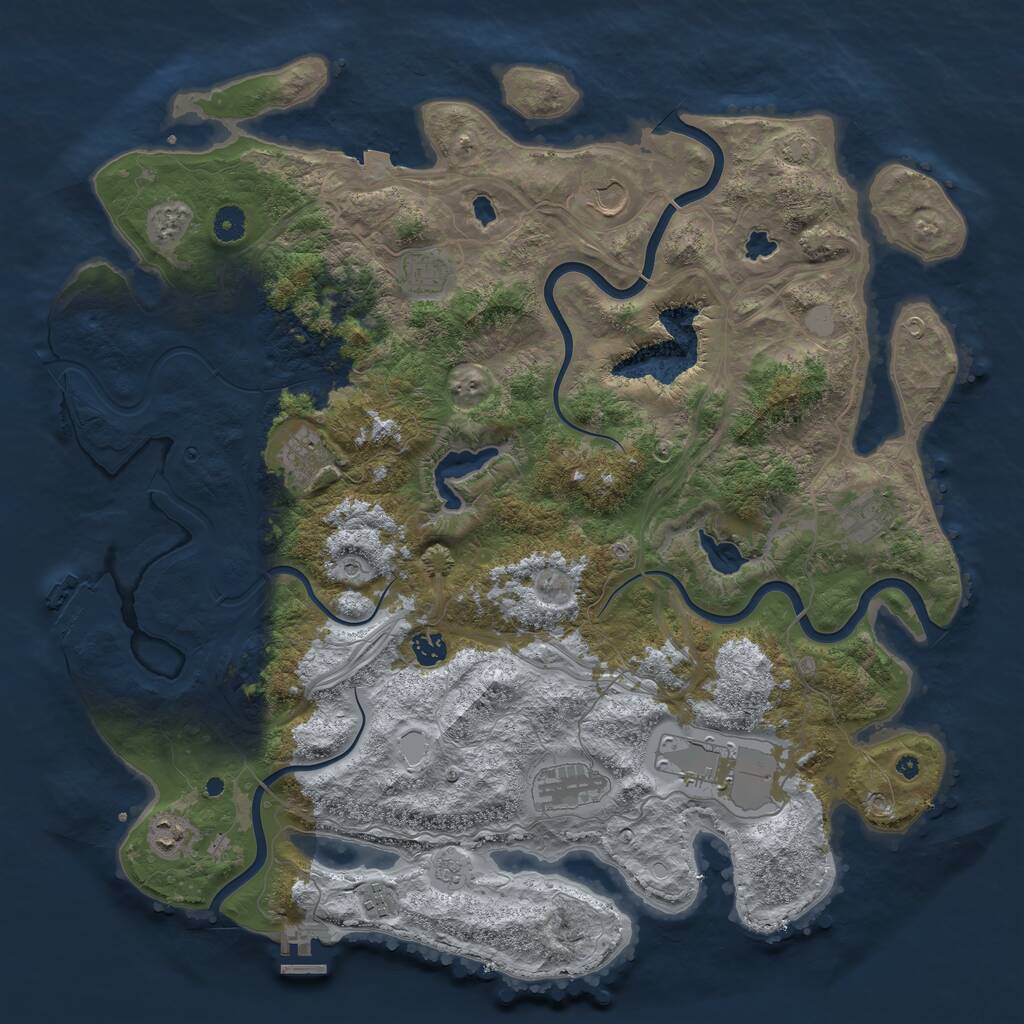 Rust Map: Procedural Map, Size: 4500, Seed: 328752, 15 Monuments