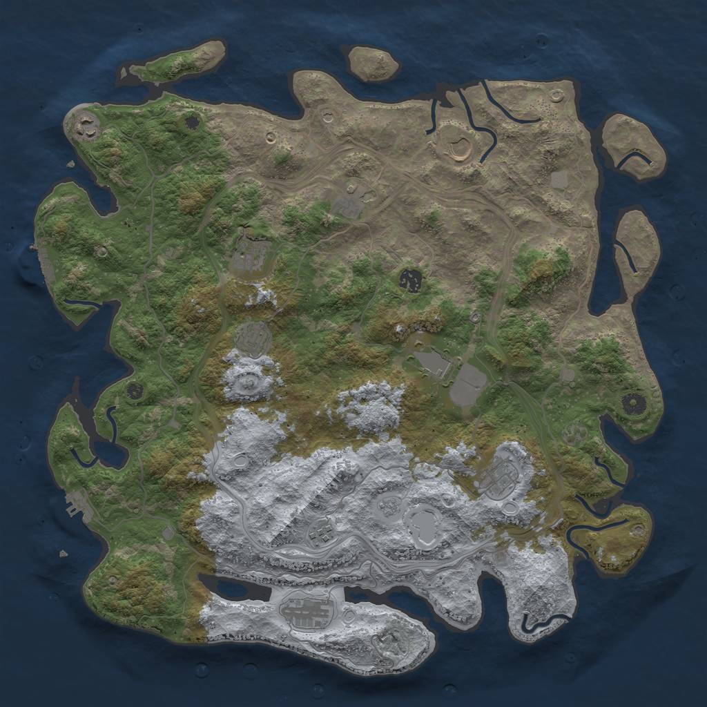 Rust Map: Procedural Map, Size: 4500, Seed: 328752, 19 Monuments