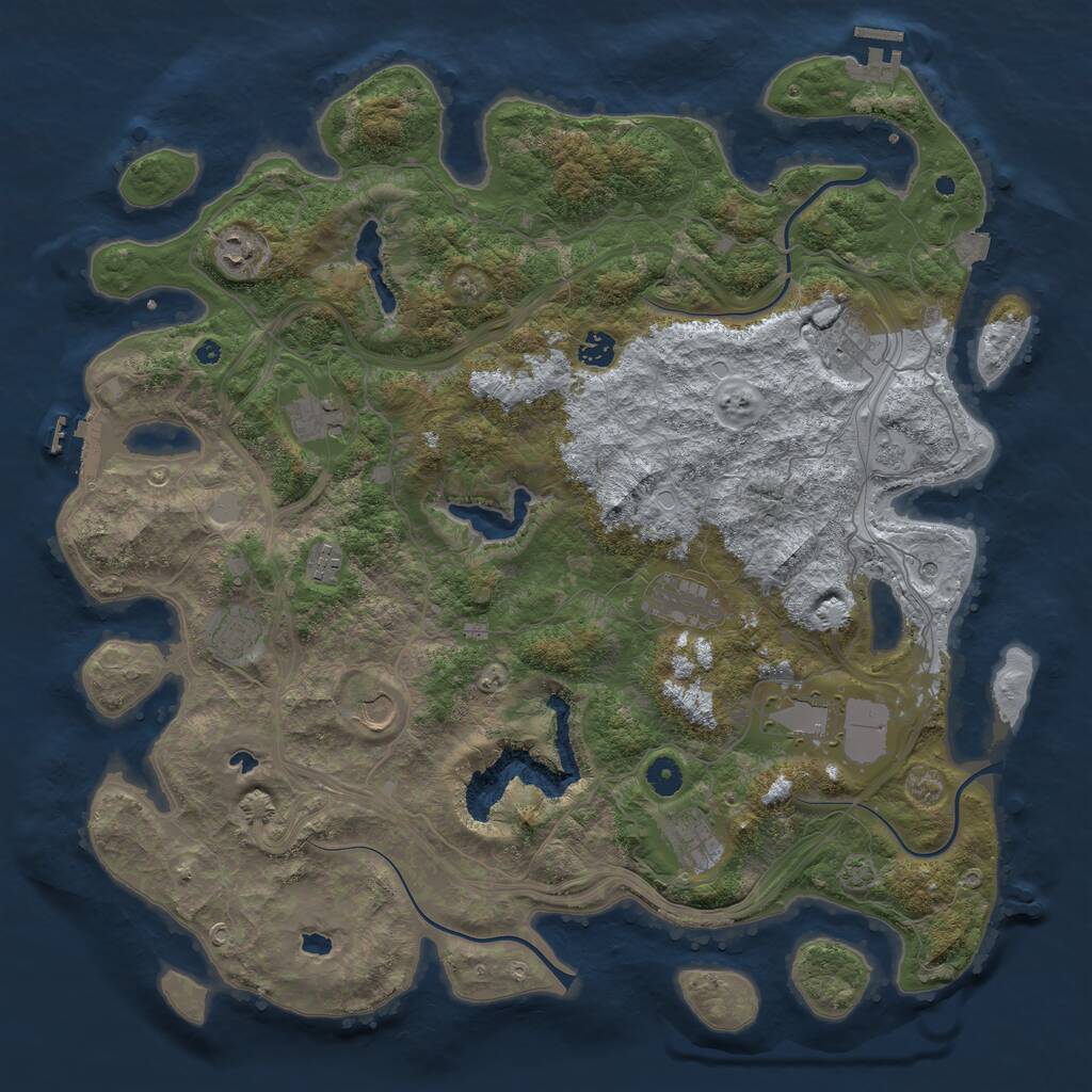 Rust Map: Procedural Map, Size: 4500, Seed: 1607079363, 16 Monuments