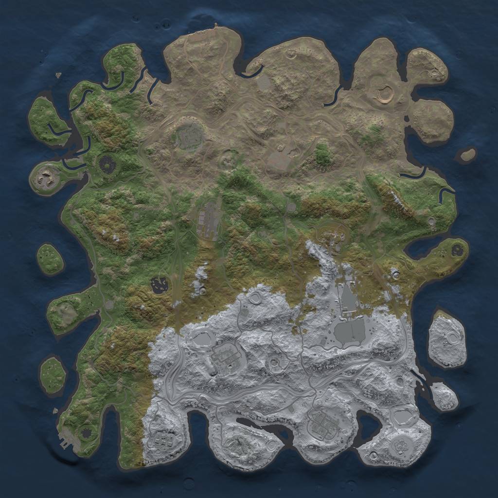 Rust Map: Procedural Map, Size: 4250, Seed: 11837022, 20 Monuments