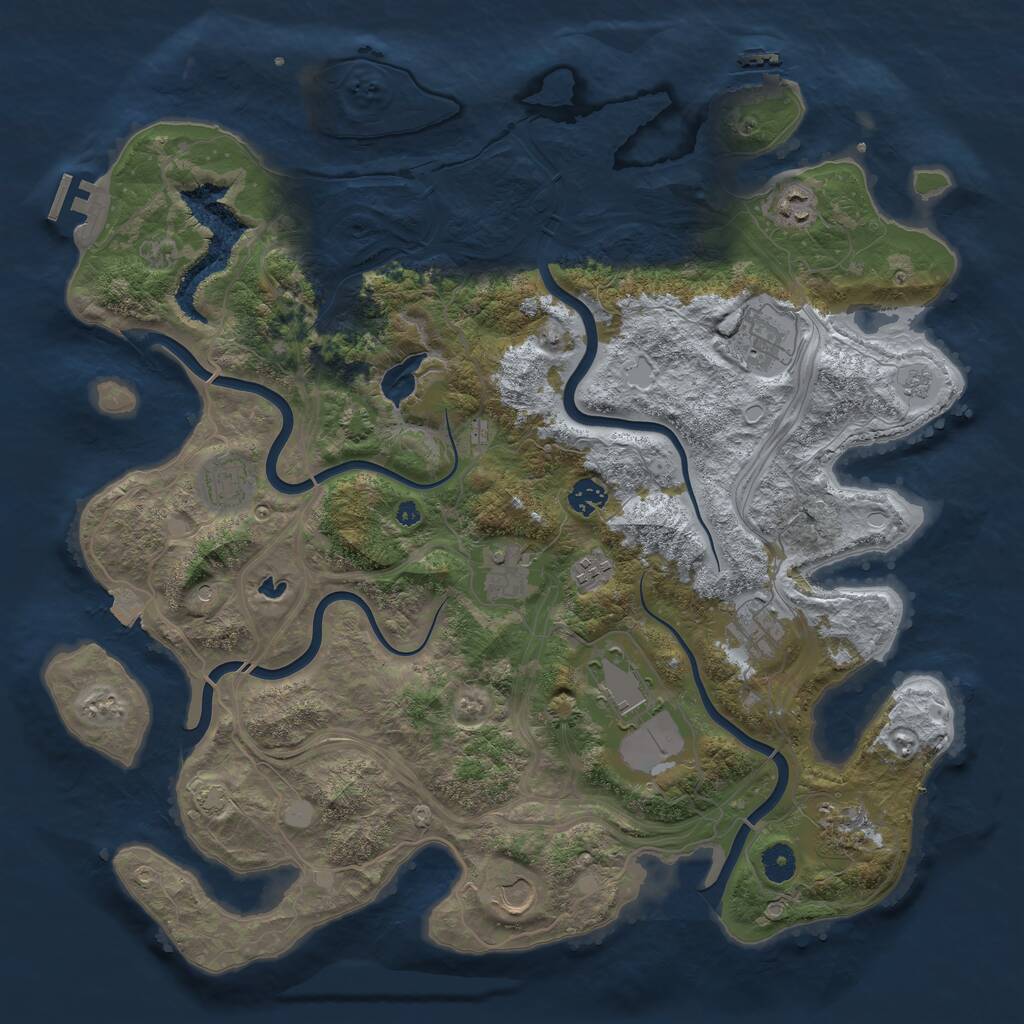 Rust Map: Procedural Map, Size: 4250, Seed: 45600, 16 Monuments