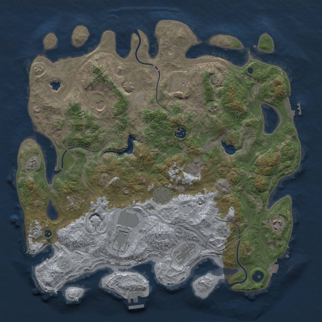 Rust Map: Procedural Map, Size: 4250, Seed: 821546180, 16 Monuments