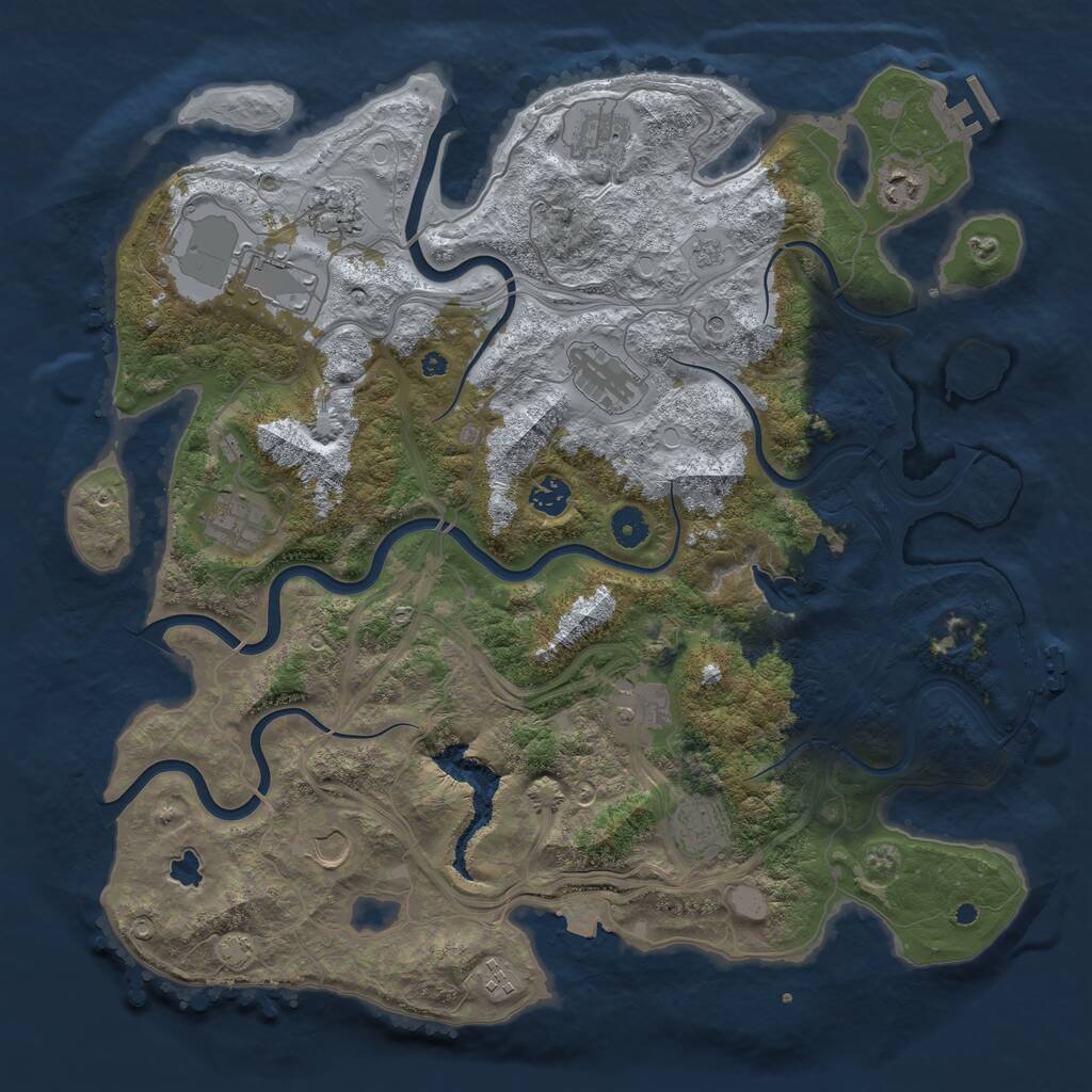 Rust Map: Procedural Map, Size: 4250, Seed: 2147280871, 17 Monuments