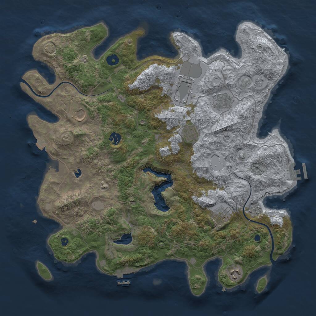 Rust Map: Procedural Map, Size: 4000, Seed: 1654319045, 14 Monuments