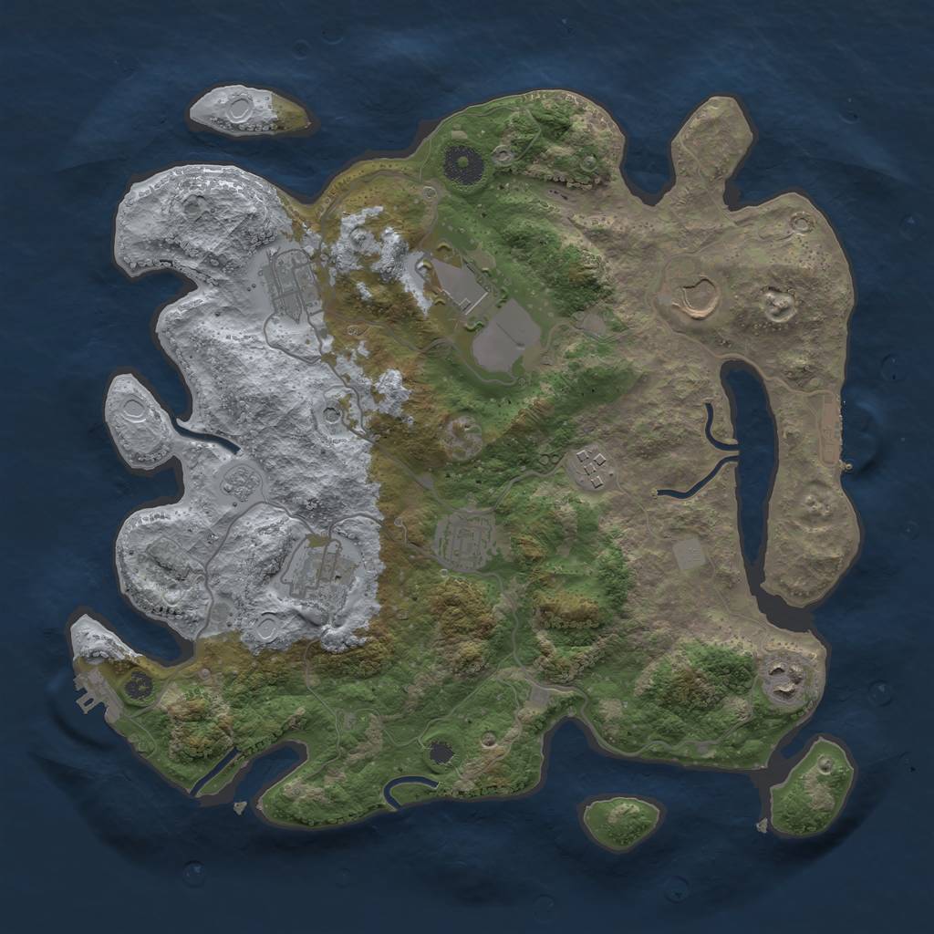 Rust Map: Procedural Map, Size: 3500, Seed: 2137, 16 Monuments