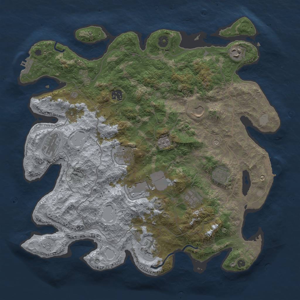 Rust Map: Procedural Map, Size: 4000, Seed: 359109520, 19 Monuments