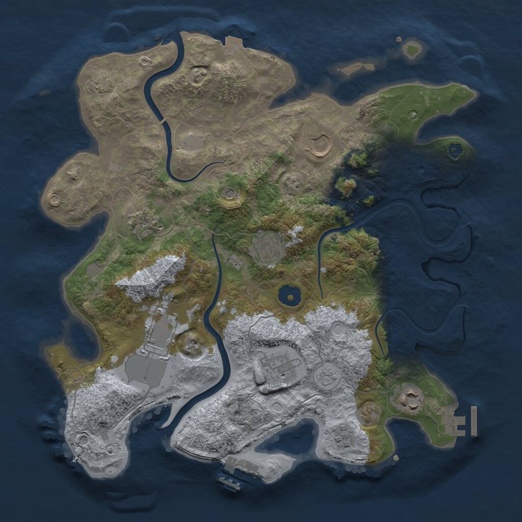 Rust Map: Procedural Map, Size: 3500, Seed: 578705996, 13 Monuments