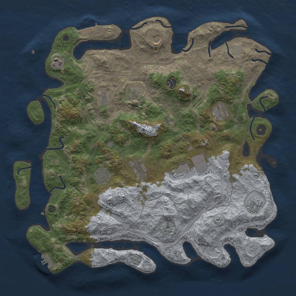 Rust Map: Procedural Map, Size: 4300, Seed: 1409973320, 20 Monuments
