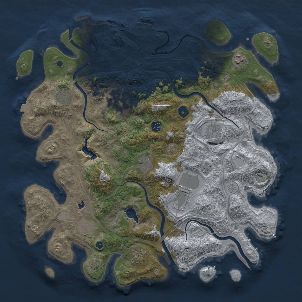Rust Map: Procedural Map, Size: 4250, Seed: 1453836771, 16 Monuments