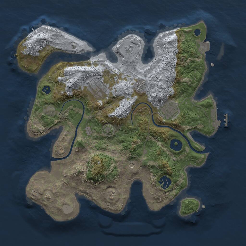Rust Map: Procedural Map, Size: 3000, Seed: 8948, 9 Monuments
