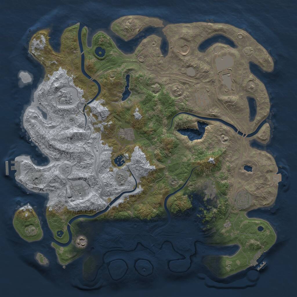 Rust Map: Procedural Map, Size: 4300, Seed: 1571054901, 17 Monuments