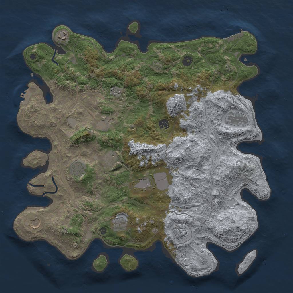 Rust Map: Procedural Map, Size: 4250, Seed: 229703089, 20 Monuments