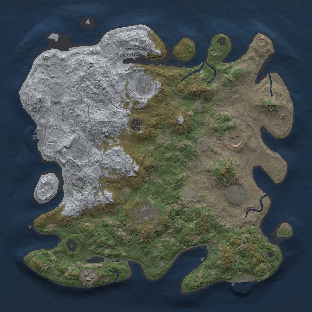 Rust Map: Procedural Map, Size: 4000, Seed: 715066352, 16 Monuments