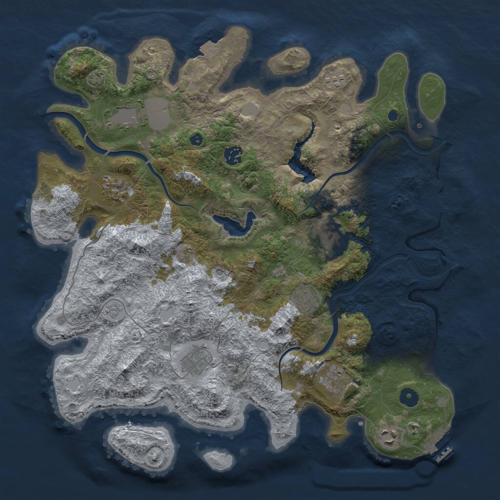 Rust Map: Procedural Map, Size: 4000, Seed: 281957184, 15 Monuments