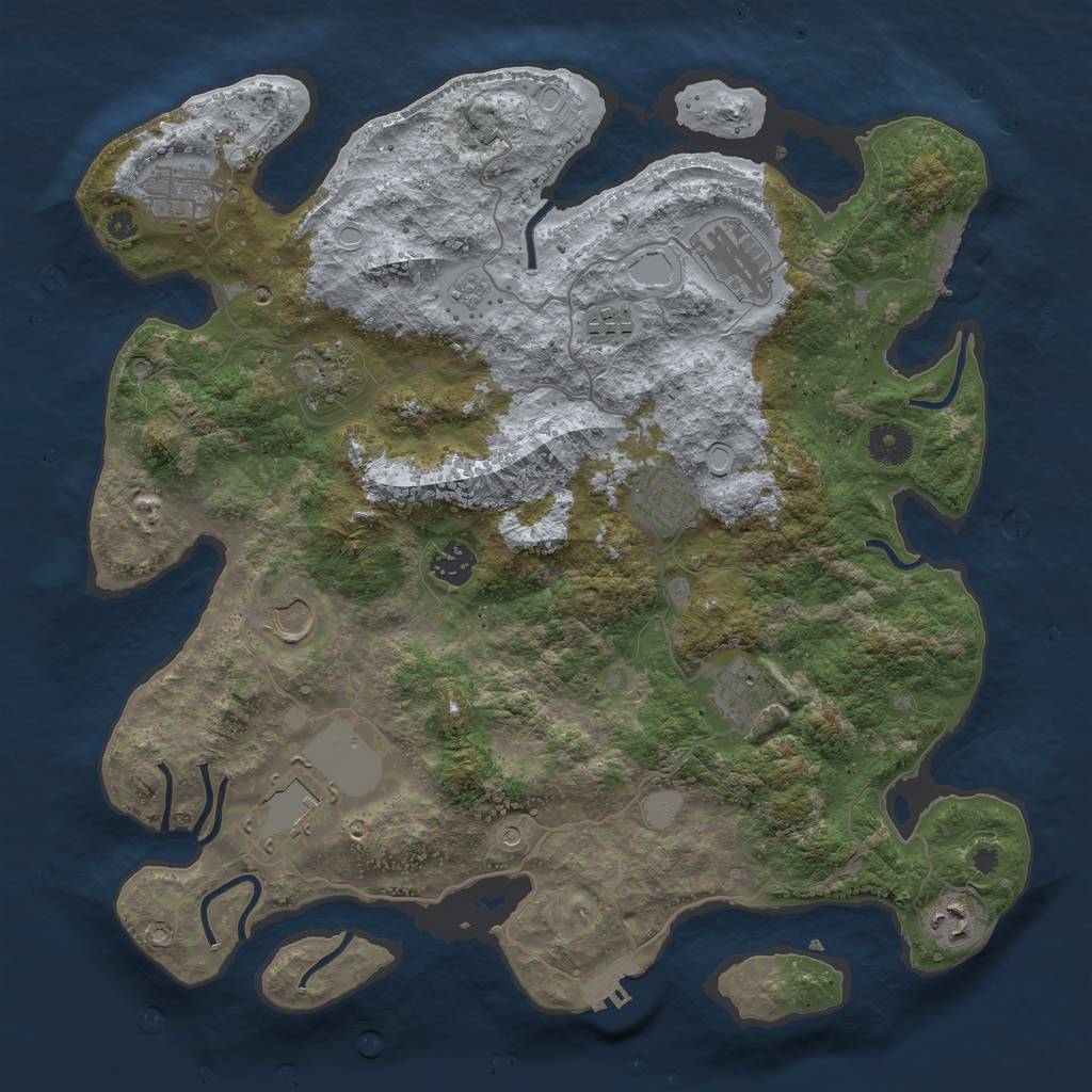 Rust Map: Procedural Map, Size: 3800, Seed: 5846693, 19 Monuments