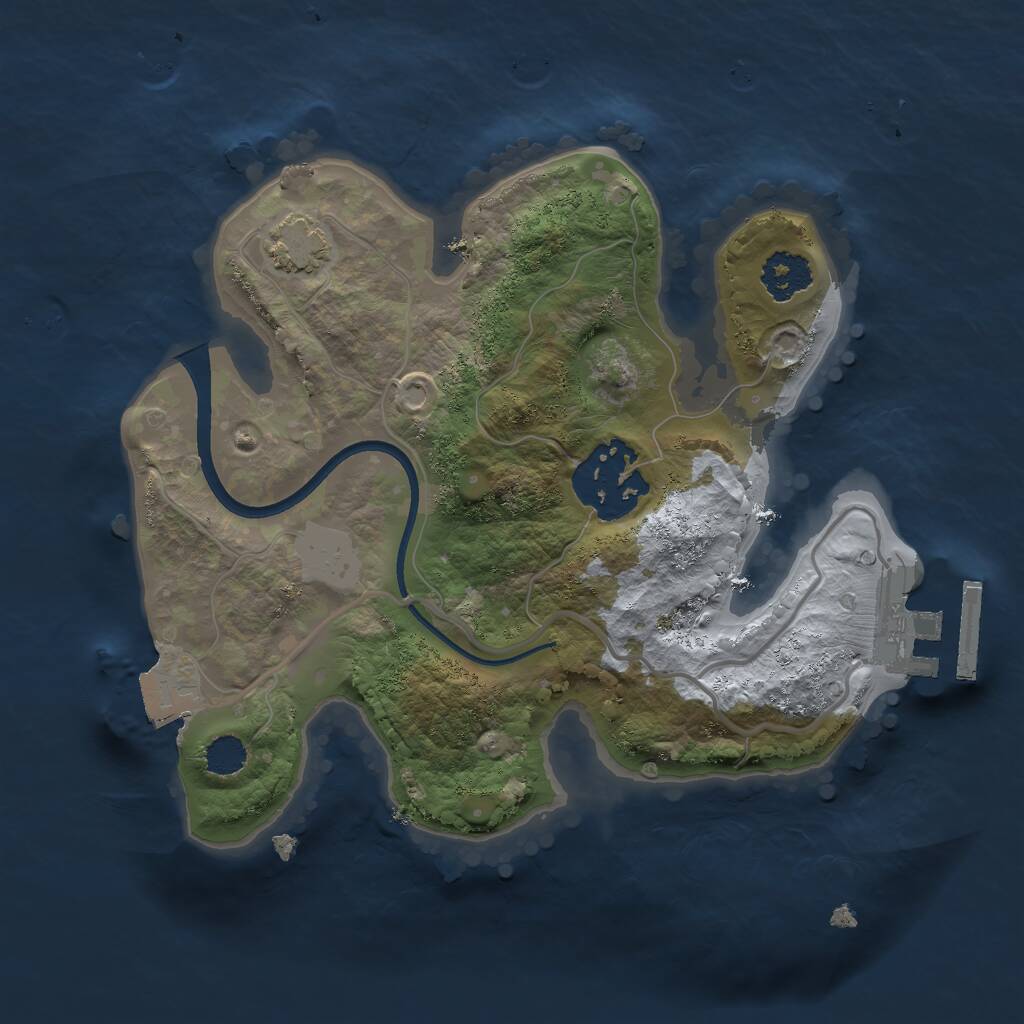 Rust Map: Procedural Map, Size: 2100, Seed: 448929112, 4 Monuments