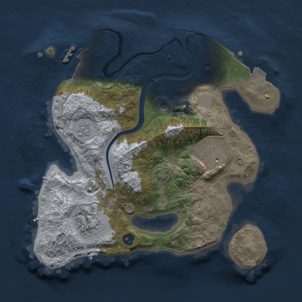Rust Map: Procedural Map, Size: 2500, Seed: 7624831, 7 Monuments