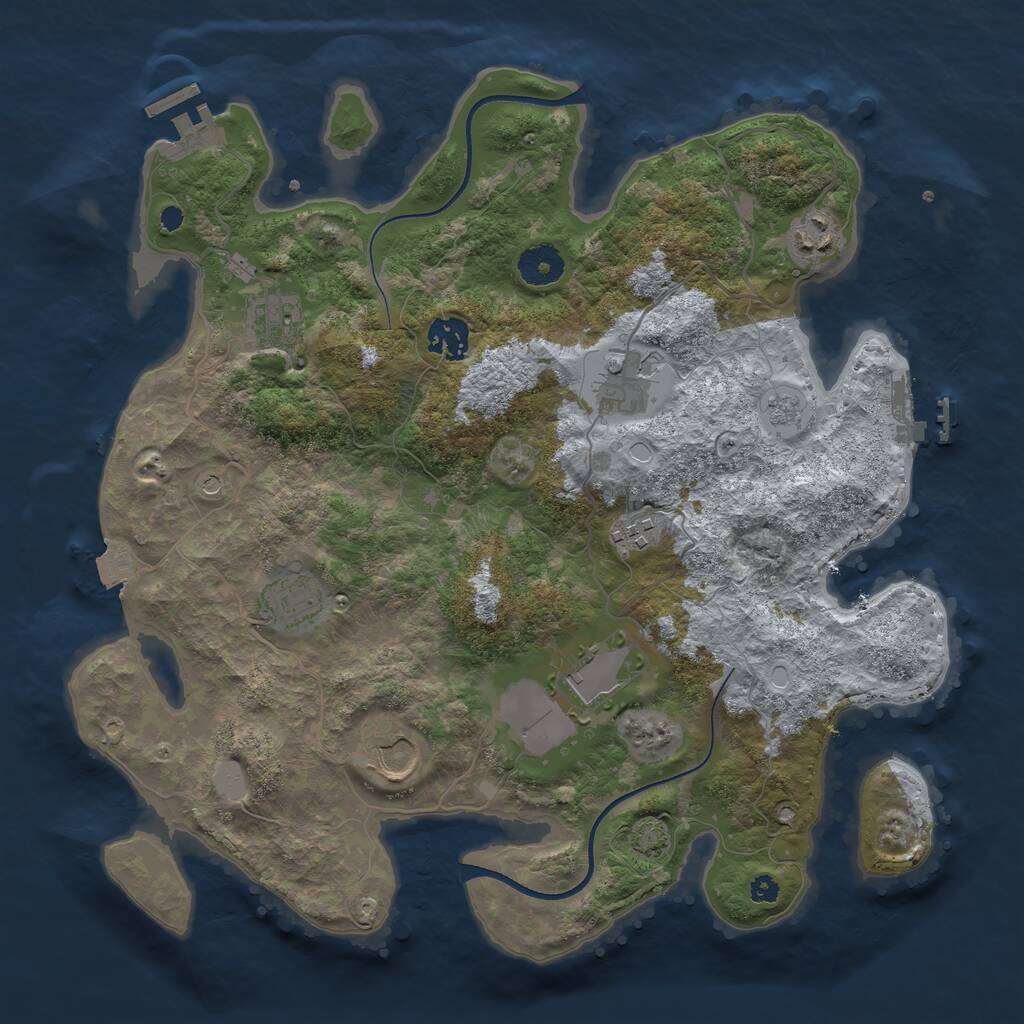 Rust Map: Procedural Map, Size: 3570, Seed: 928566, 14 Monuments