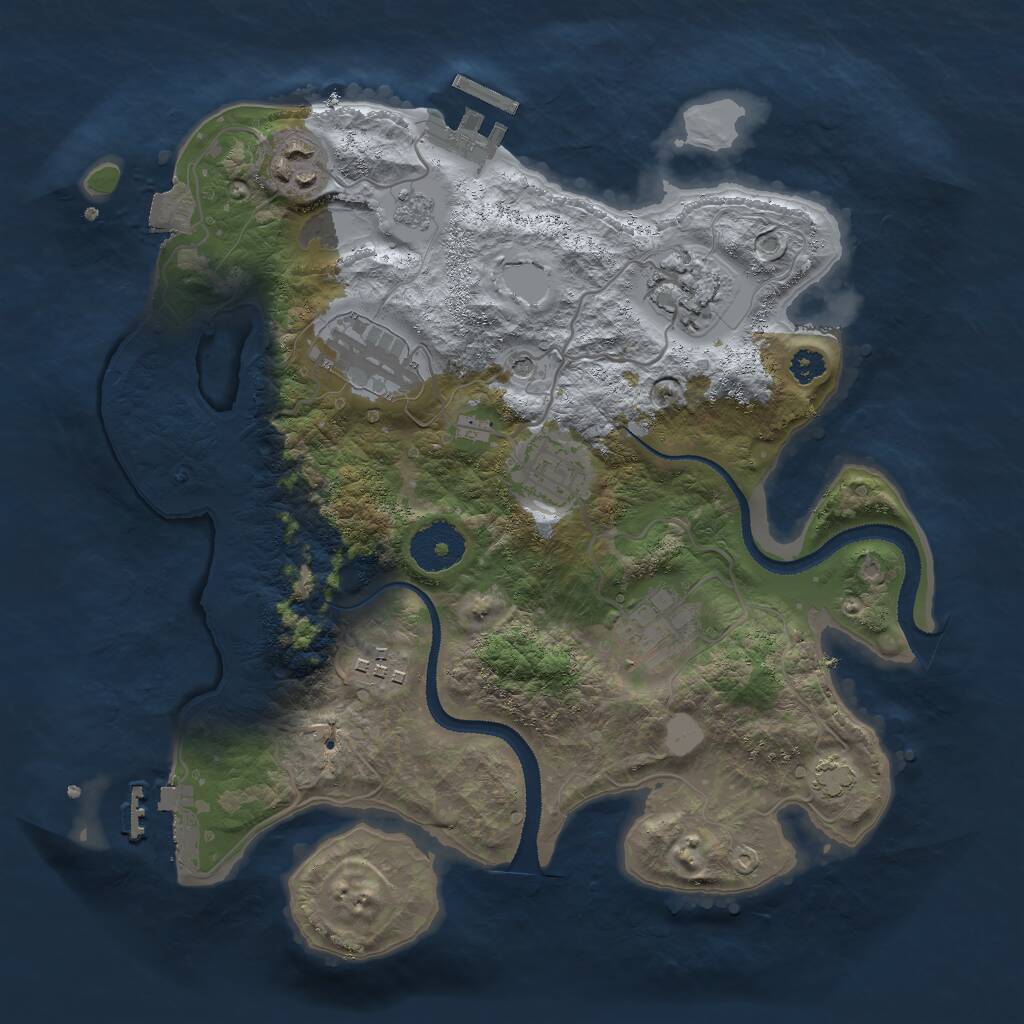Rust Map: Procedural Map, Size: 3000, Seed: 1546774616, 12 Monuments