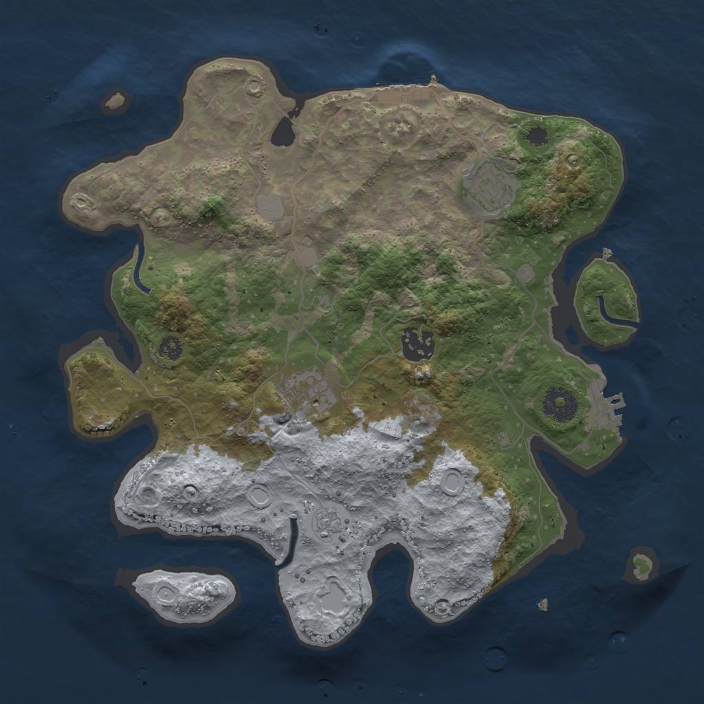 Rust Map: Procedural Map, Size: 3000, Seed: 44462971, 11 Monuments