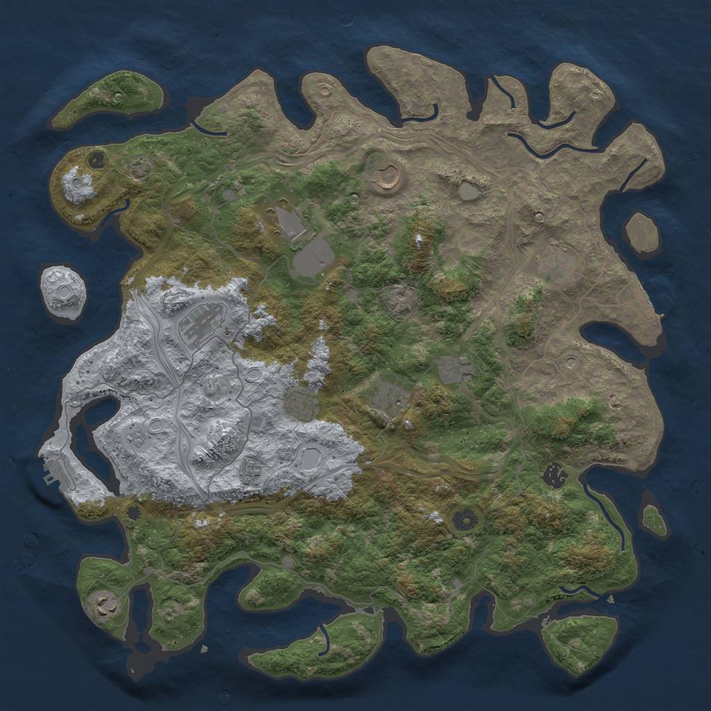 Rust Map: Procedural Map, Size: 4500, Seed: 917858284, 18 Monuments