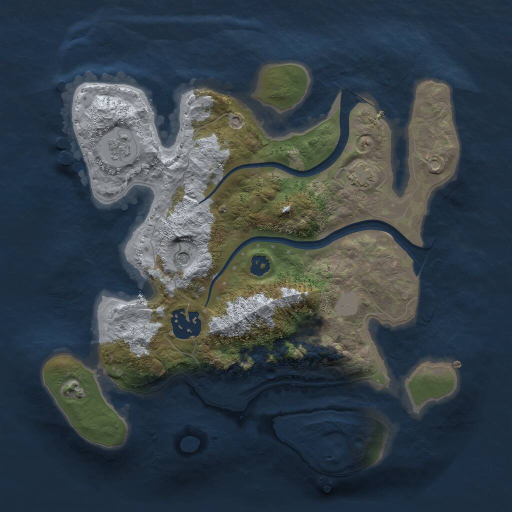 Rust Map: Procedural Map, Size: 2500, Seed: 14267, 5 Monuments