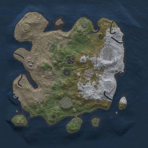 Thumbnail Rust Map: Procedural Map, Size: 3000, Seed: 1303116624, 12 Monuments