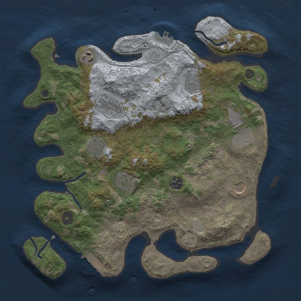 Rust Map: Procedural Map, Size: 3500, Seed: 2010791556, 16 Monuments