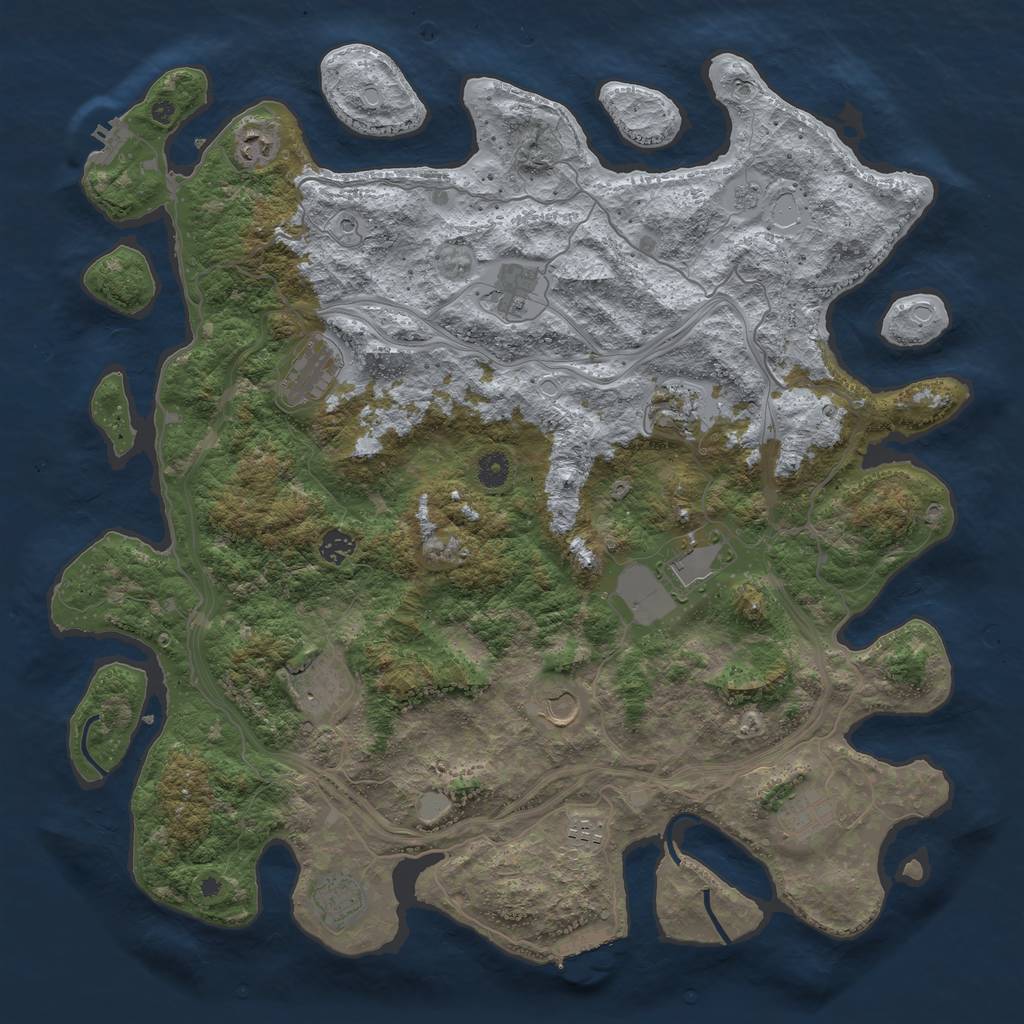 Rust Map: Procedural Map, Size: 4500, Seed: 2007579518, 20 Monuments