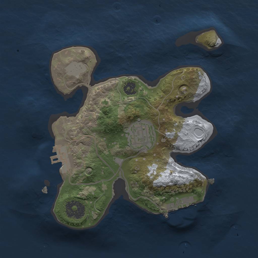 Rust Map: Procedural Map, Size: 2000, Seed: 8795120, 8 Monuments