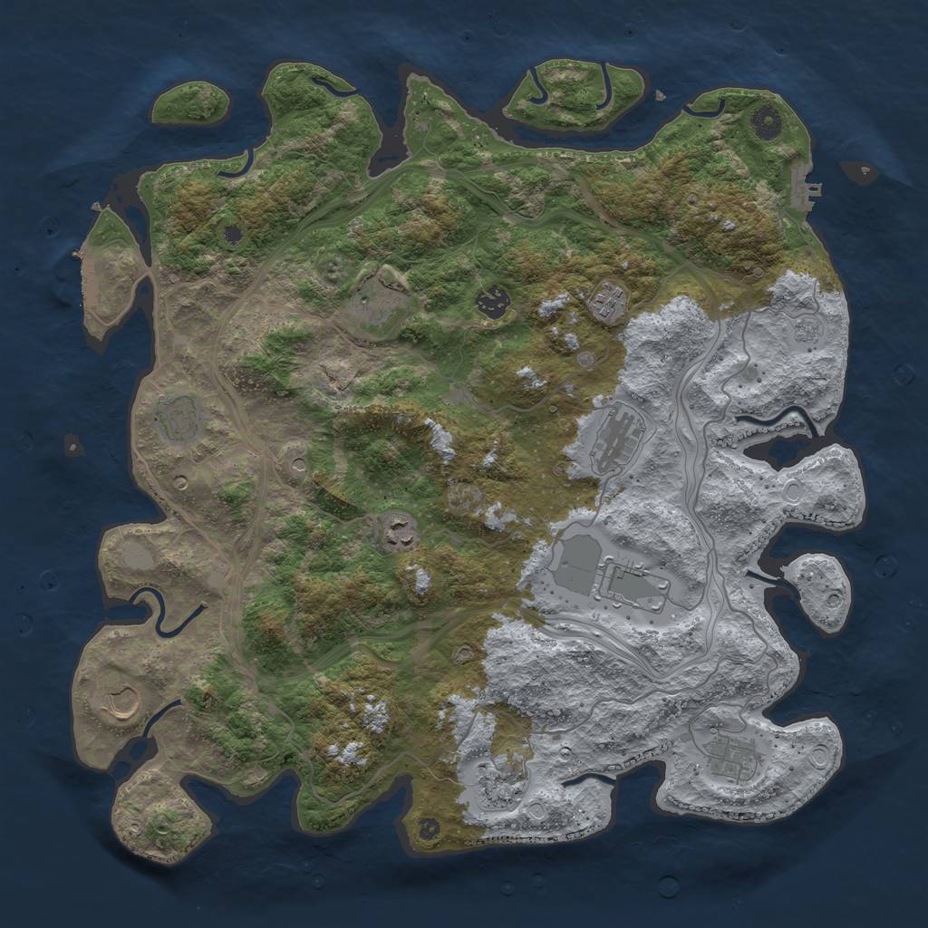 Rust Map: Procedural Map, Size: 4300, Seed: 14595996, 19 Monuments