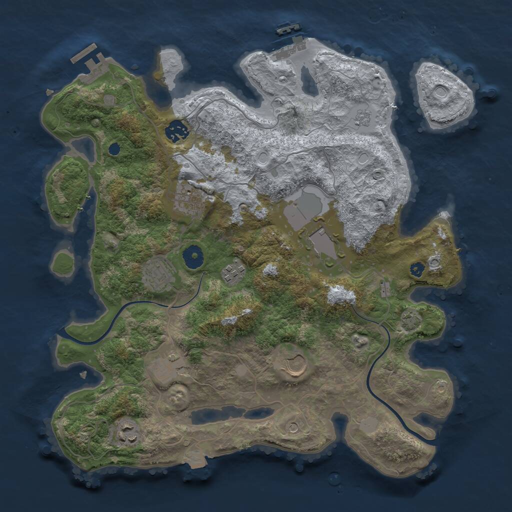 Rust Map: Procedural Map, Size: 3500, Seed: 81471863, 14 Monuments