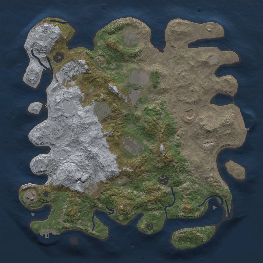 Rust Map: Procedural Map, Size: 3750, Seed: 44640051, 19 Monuments