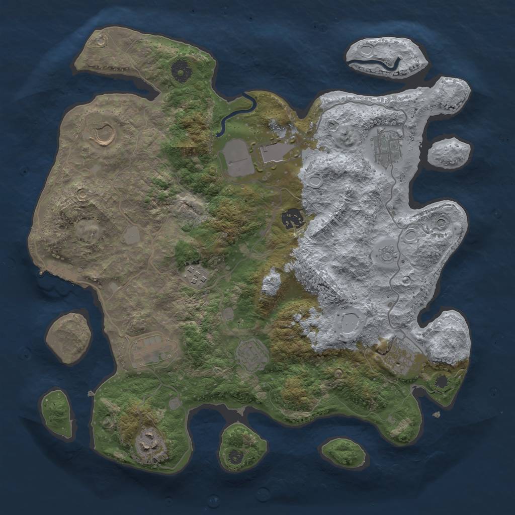 Rust Map: Procedural Map, Size: 3600, Seed: 62984, 17 Monuments