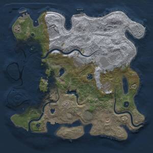 Thumbnail Rust Map: Procedural Map, Size: 4000, Seed: 1616855635, 15 Monuments