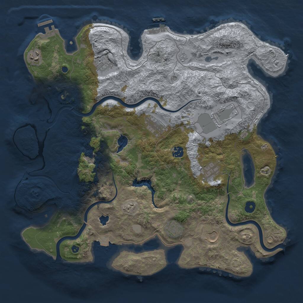 Rust Map: Procedural Map, Size: 4000, Seed: 1616855635, 15 Monuments