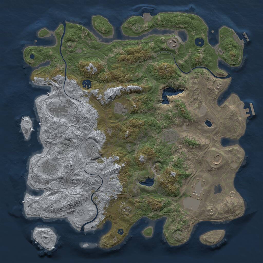 Rust Map: Procedural Map, Size: 4250, Seed: 855, 16 Monuments