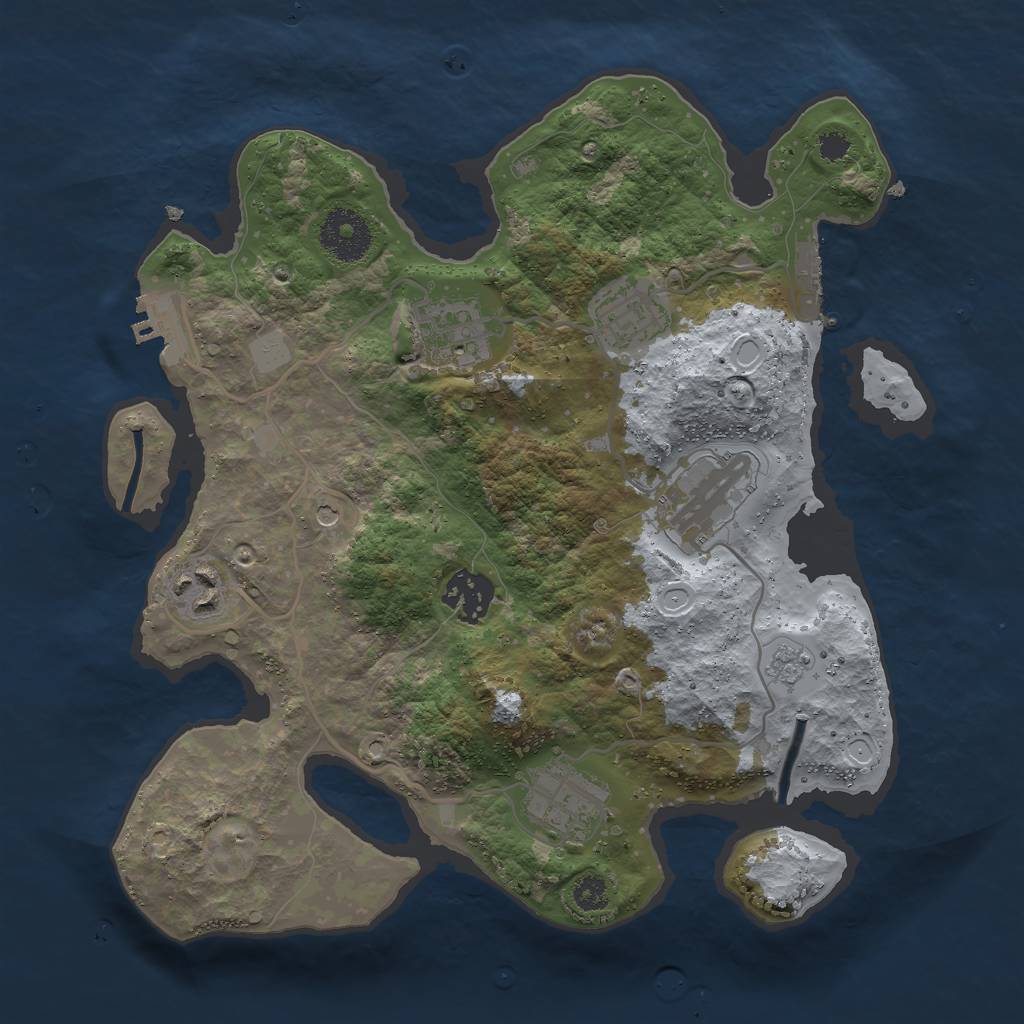 Rust Map: Procedural Map, Size: 3000, Seed: 433865083, 15 Monuments