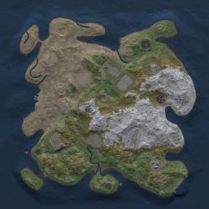 Thumbnail Rust Map: Procedural Map, Size: 3500, Seed: 1350862427, 18 Monuments