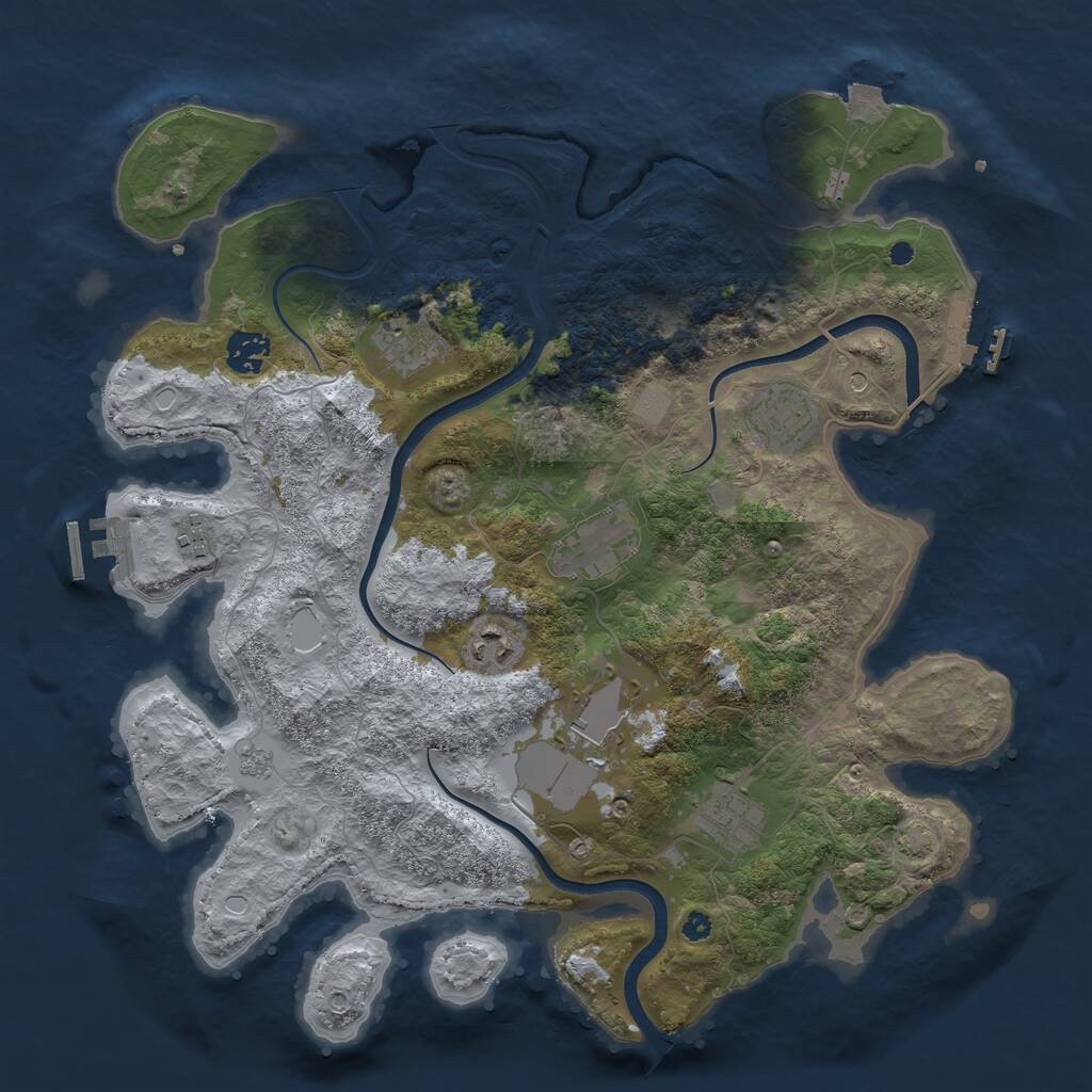 Rust Map: Procedural Map, Size: 3750, Seed: 535804169, 14 Monuments
