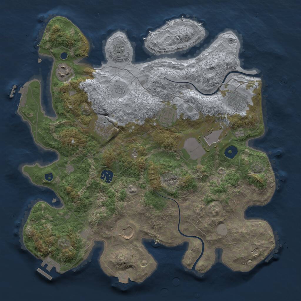 Rust Map: Procedural Map, Size: 3550, Seed: 818413, 14 Monuments