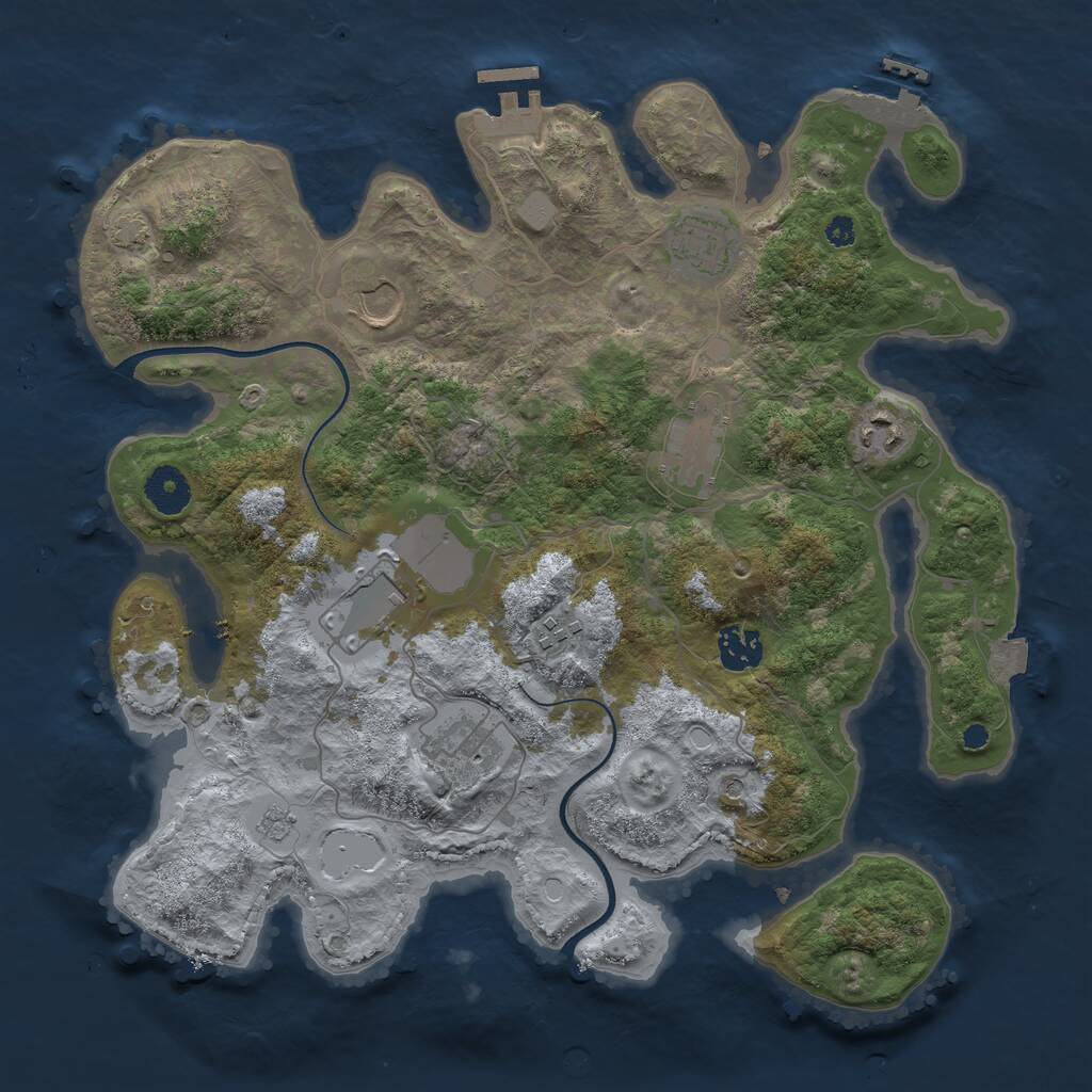 Rust Map: Procedural Map, Size: 3580, Seed: 701924, 14 Monuments