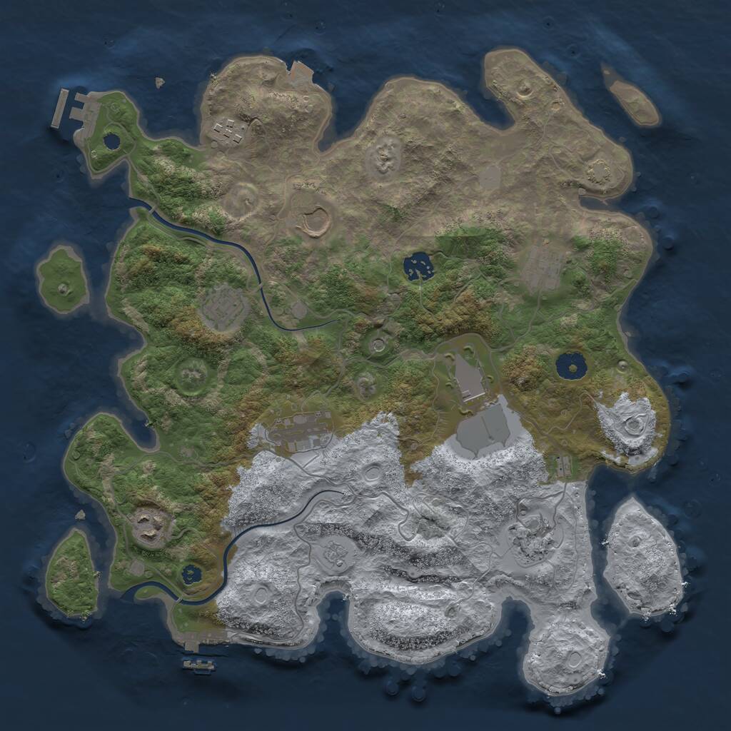 Rust Map: Procedural Map, Size: 3700, Seed: 1441815143, 15 Monuments
