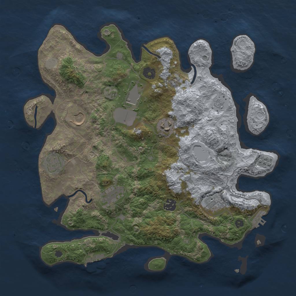 Rust Map: Procedural Map, Size: 3500, Seed: 8724285, 15 Monuments