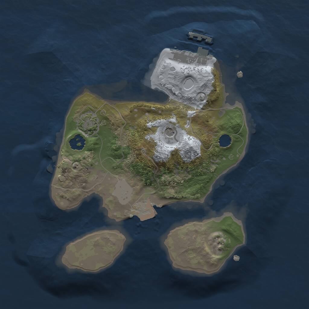 Rust Map: Procedural Map, Size: 2000, Seed: 456789, 4 Monuments