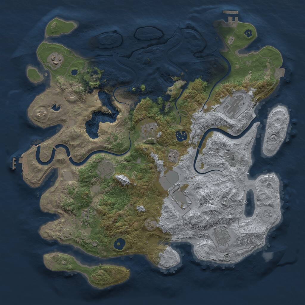 Rust Map: Procedural Map, Size: 4000, Seed: 998134364, 15 Monuments